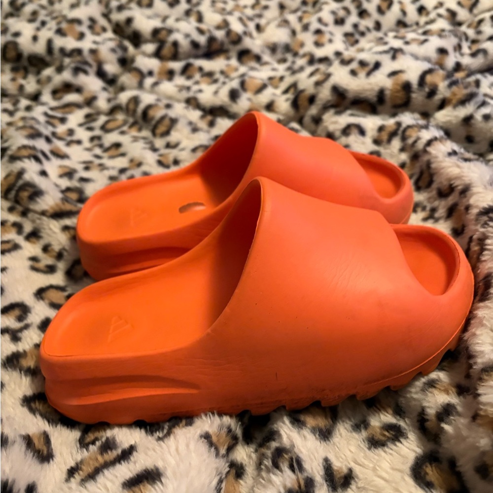 Bright Orange Slide Sandals
